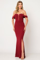Vestido Festa Madrinha  Marsala  decote Longo Ladydress