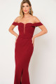 Vestido Festa Madrinha  Marsala  decote Longo Ladydress