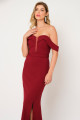 Vestido Festa Madrinha  Marsala  decote Longo Ladydress