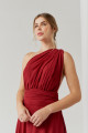 Vestido Festa Madrinha  marsala  fenda longo Ladydress