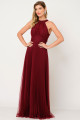 Vestido Festa Madrinha  Marsala  tule Longo Ladydress