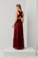 Vestido Festa Madrinha  marsala  tule longo Ladydress