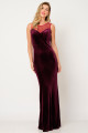 Vestido Festa Madrinha  Marsala  veludo Longo Ladydress