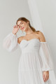 Vestido Festa Madrinha  off white  manga longo Ladydress 22 08 24