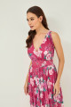 Vestido Festa Madrinha  Pink Estampado estampa floral Midi Ladydress