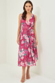 Vestido Festa Madrinha  Pink Estampado estampa floral Midi Ladydress