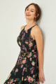 Vestido Festa Madrinha  Preto  Estampado floral Longo Ladydress