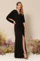 Vestido Festa Madrinha  Preto  manga morcego Longo Ladydress 22 12 14