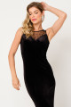 Vestido Festa Madrinha  Preto  veludo Longo Ladydress