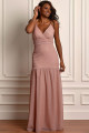 Vestido Festa Madrinha  Rosa   Longo Ladydress