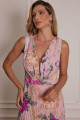 Vestido Festa Madrinha  Rosa Estampado  Longo Ladydress