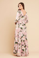 Vestido de Festa Longo Estampado Rosa Viola Ladydress