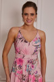 Vestido Festa Madrinha  Rosa Estampado  Longo Ladydress