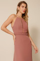 Vestido Festa Madrinha  Rose  decote  Midi Ladydress