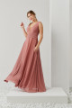 Vestido Festa Madrinha  rose  decote longo Ladydress