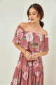 Vestido Festa Madrinha  Rose Estampado ombro  Longo Ladydress