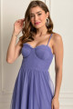 Vestido Festa Madrinha  Roxo  babado no decote Longo Ladydress