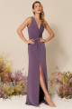 Vestido Festa Madrinha  Roxo  decote v Longo Ladydress