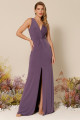 Vestido Festa Madrinha  Roxo  decote v Longo Ladydress