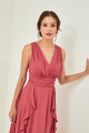 Vestido Festa Madrinha  Terracota   Longo Ladydress