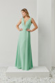 Vestido Festa Madrinha  verde menta  decote longo Ladydress