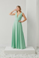 Vestido Festa Madrinha  verde menta  decote longo Ladydress