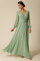 Vestido Festa Madrinha  Verde Menta  Decote V Longo Ladydress