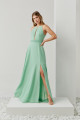 Vestido Festa Madrinha  verde menta  fenda longo Ladydress