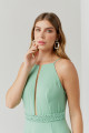 Vestido Festa Madrinha  verde menta  fenda longo Ladydress