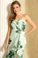Vestido de Festa Longo Estampado Verde Menta Stefania Ladydress