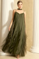 Vestido de Festa Longo Verde Oliva Inara Ladydress