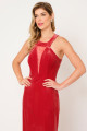 Vestido Festa Madrinha  Vermelho  veludo Longo Ladydress