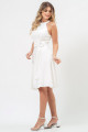 Vestido Festa Madrinha  Off White  Crepe Cinto Curto Ladydress