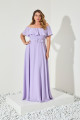 Vestido Festa Madrinha Plus Lavanda  cinto babado ombro Longo Ladydress