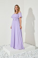 Vestido Festa Madrinha Plus Lavanda  cinto babado ombro Longo Ladydress