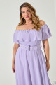 Vestido Festa Madrinha Plus Lavanda  cinto babado ombro Longo Ladydress