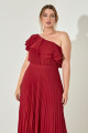 Vestido Festa Madrinha Plus Marsala   Longo Ladydress