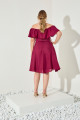 Vestido Festa Madrinha Plus Marsala  ombro Curto Ladydress