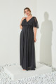 Vestido Festa Madrinha Plus Preto  babado bordado glitter Longo Ladydress