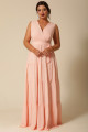 Vestido Festa Madrinha Plus Rosa   decote Longo Ladydress