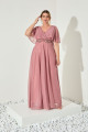 Vestido Festa Madrinha Plus Rose   babado bordado glitter Longo Ladydress