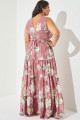 Vestido Festa Madrinha Plus Rose Estampado  Longo Ladydress