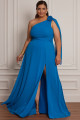Vestido Festa Madrinha Plus Size Azul   Longo Ladydress