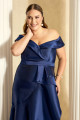 Vestido de Festa Longo Plus Size Azul Marinho Alcione Ladydress