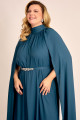 Vestido de Festa Longo Plus Size Azul Petróleo July Ladydress