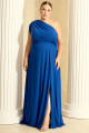 Vestido de Festa Longo Plus Size Azul Royal Judy Ladydress
