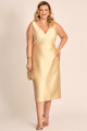 Vestido de Festa Midi Plus Size Dourado Sônia Ladydress