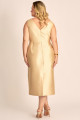 Vestido de Festa Midi Plus Size Dourado Sônia Ladydress