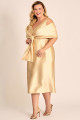 Vestido de Festa Midi Plus Size Dourado Sônia Ladydress