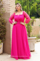 Vestido Festa Madrinha Plus Size Fúcsia   Longo Ladydress